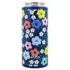 Navy Daisy Skinny Can Cooler