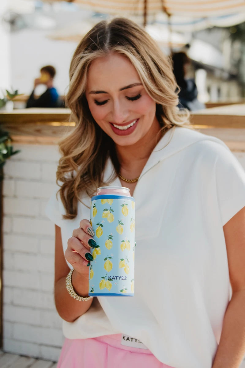 Zesty Lemons Slim Can Cooler - Katydid.com