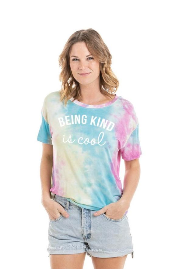 Being Kind Is Cool Tie Dye Graphic T-Shirt