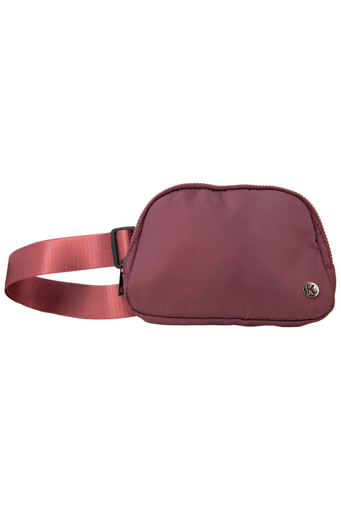 Maroon Solid Belt Bag