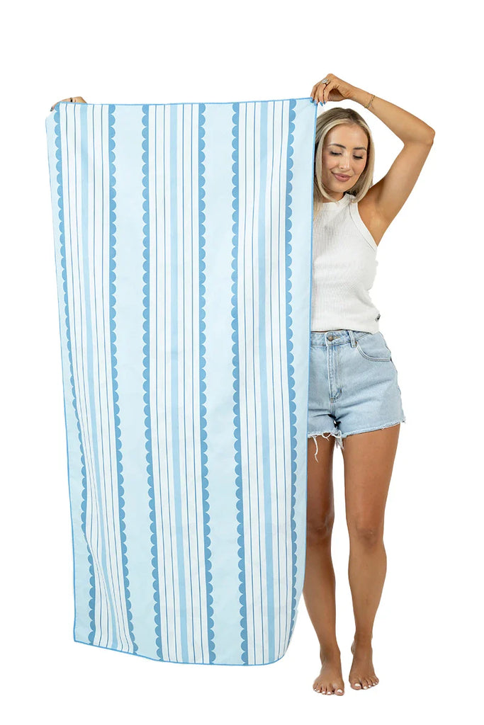 Blue Bow Quick Dry Reversible Pool Towel - Katydid.com