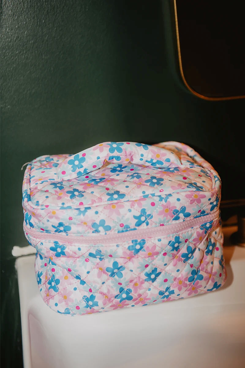 Dainty Floral Makeup Bag Womens