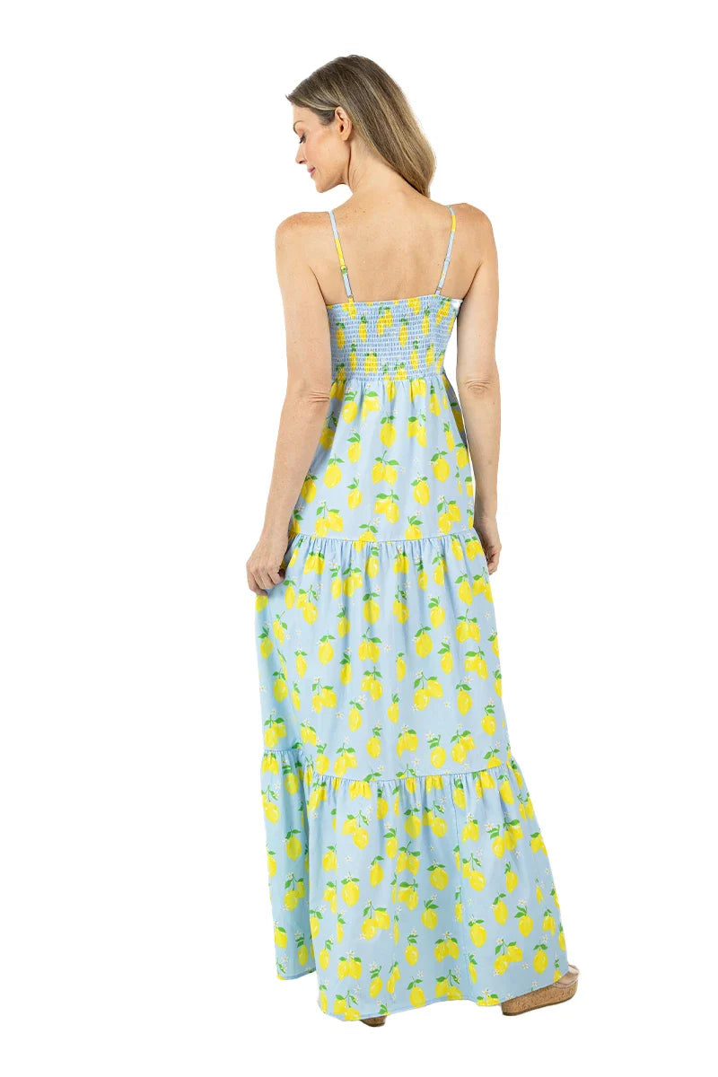 Zesty Lemons Cute Summer Maxi Dress - Katydid.com