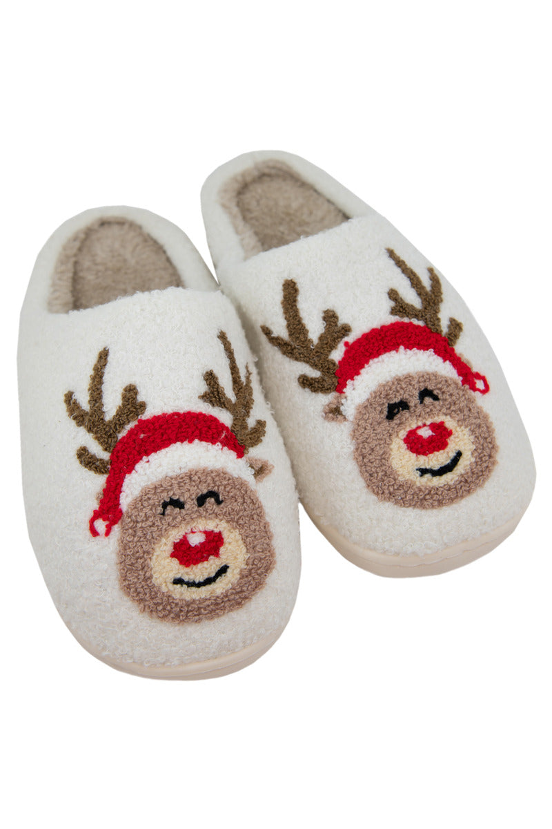 Reindeer Red Nose Slippers for Women - Katydid.com