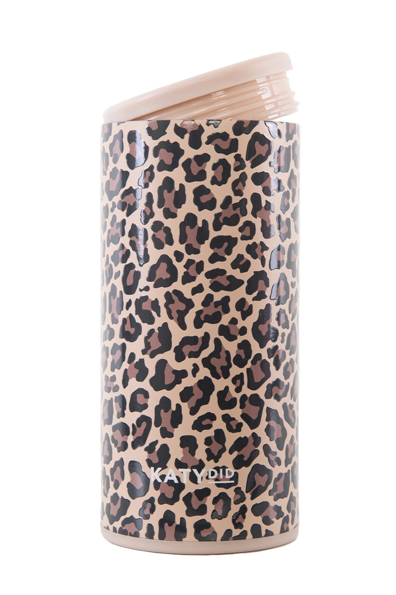 Brown Leopard Slim Can Cooler