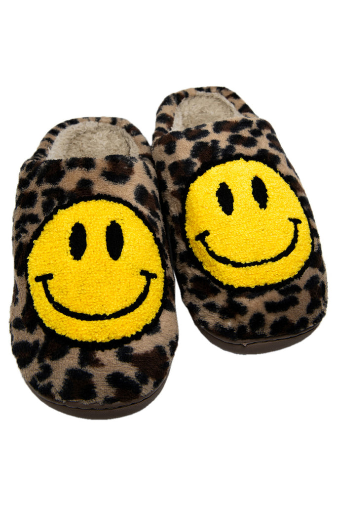 Leopard Happy Face Slippers