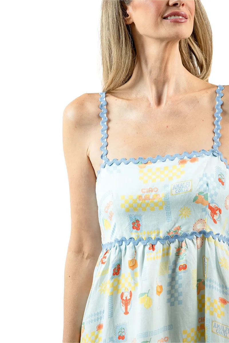 Italian Summer (Light Blue) Linen Maxi Dress - Katydid.com