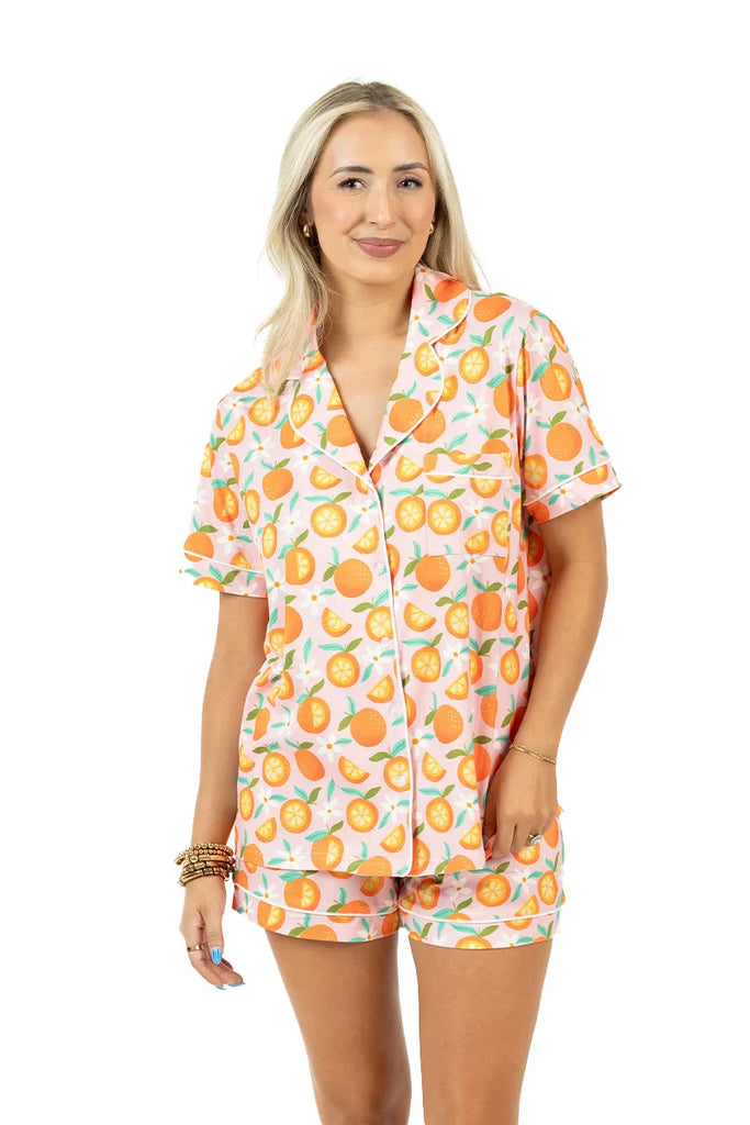 Sweet Orange Matching Pajama Sets - Katydid.com