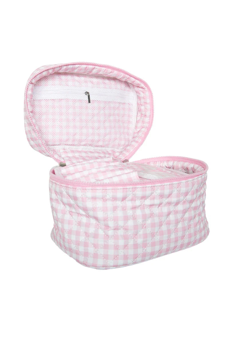 Light Pink Plaid Best Make Up Bag - Katydid.com