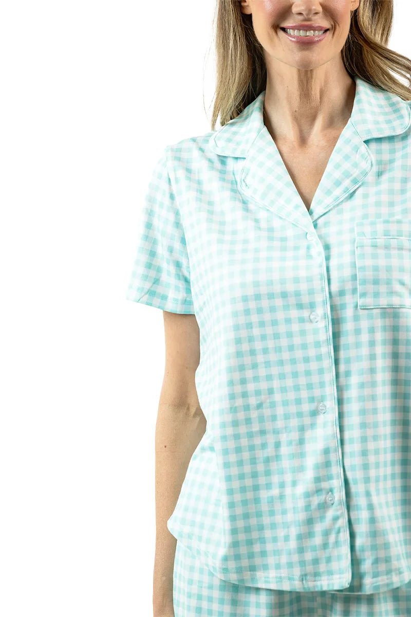 Mint Plaid Preppy Pajamas - Katydid.com