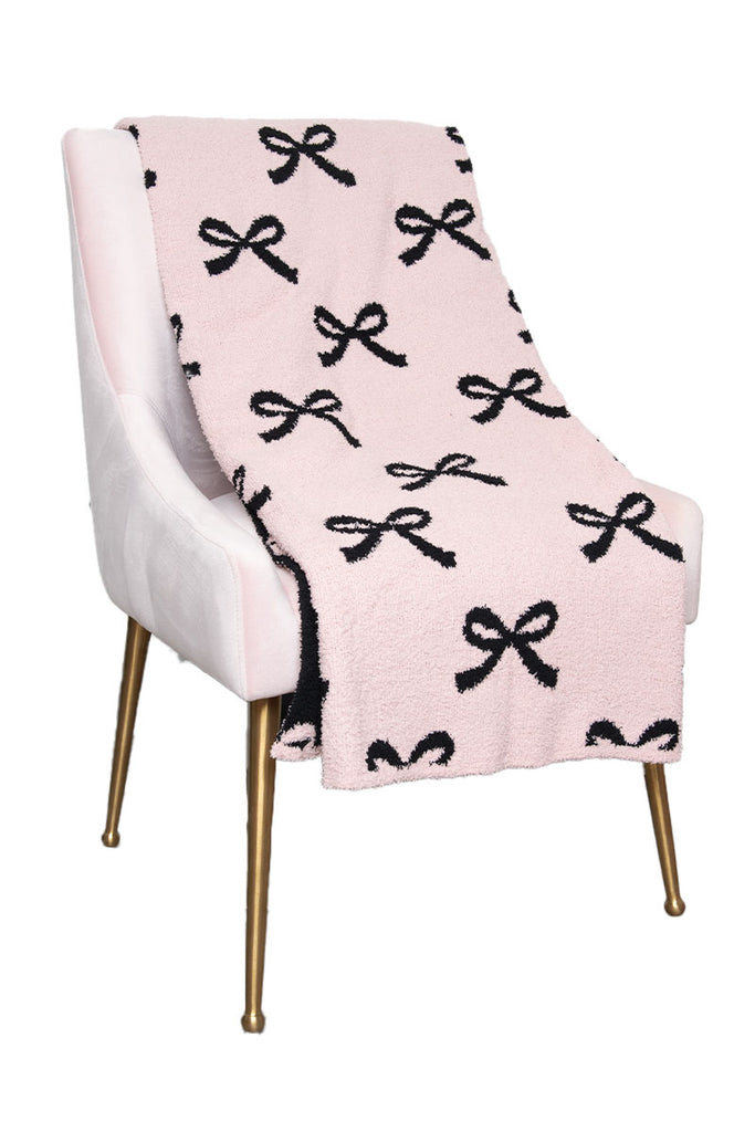 Mini Black Bows Double Sided Knit Blanket