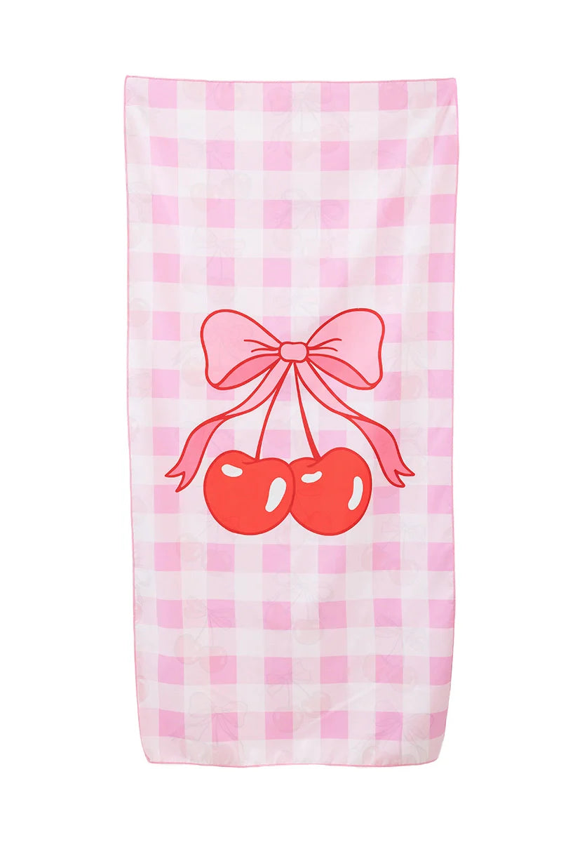 Cherry and Bow Microfiber Reversible Beach Towel - Katydid.com
