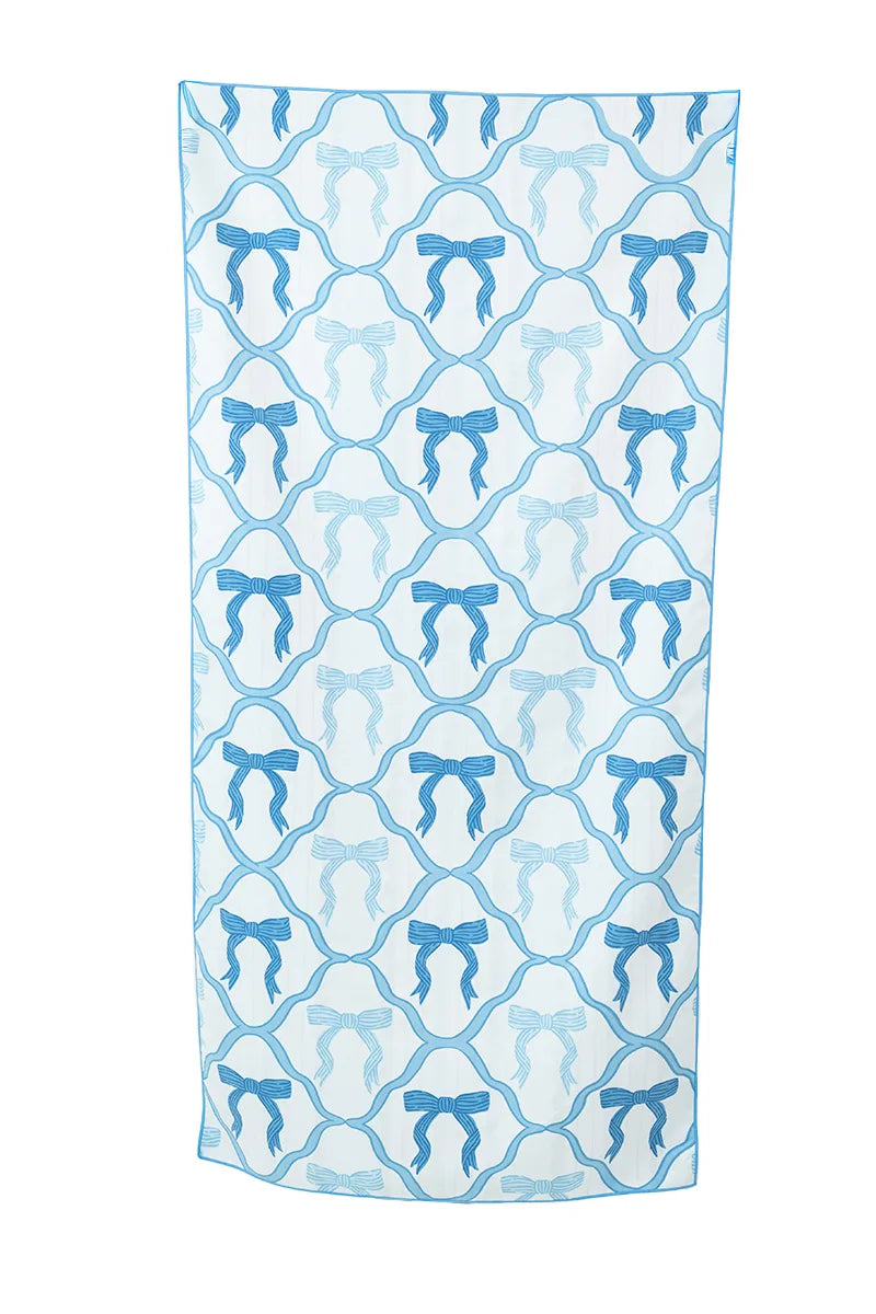 Blue Bow Quick Dry Reversible Pool Towel - Katydid.com