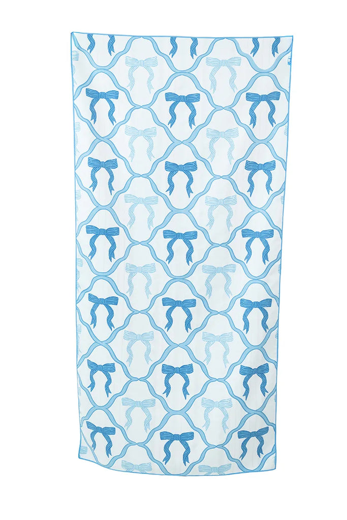 Blue Bow Quick Dry Reversible Pool Towel - Katydid.com