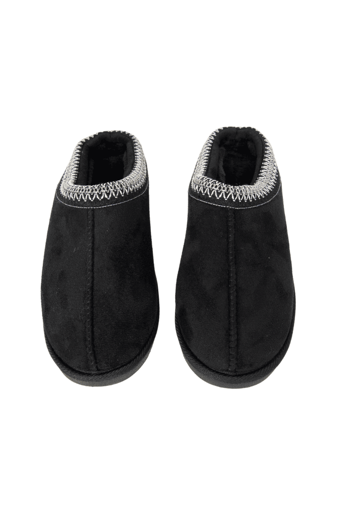 Black Embroidered Women's Slippers