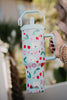 XO Cherries Valentine's Day Tumbler with Lid Handle