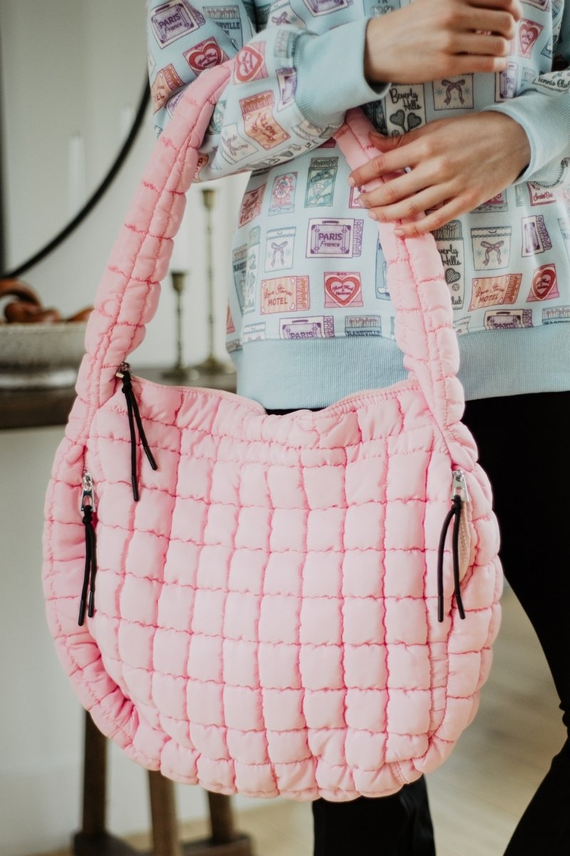 Light Pink Puffer Tote Bag