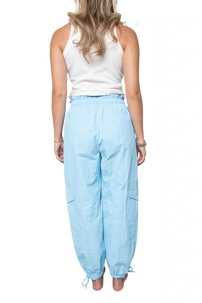 Light Blue Cargo Parachute Pants - Katydid.com