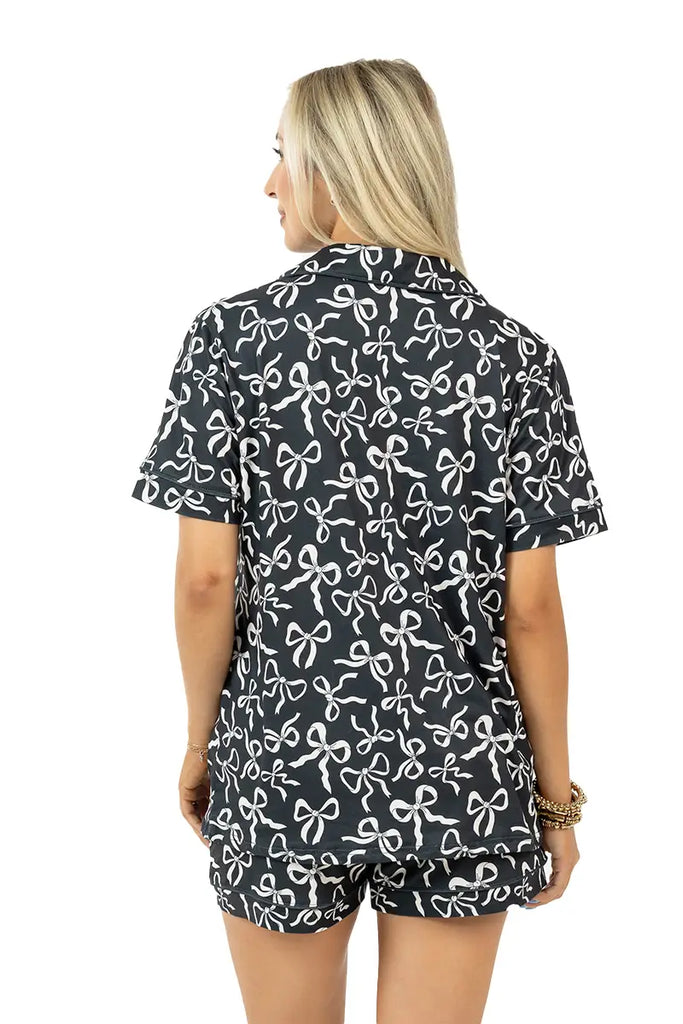 Black Shorts Set Bow Pajamas