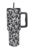 Black & White Bows All Over Drink Tumbler Cup
