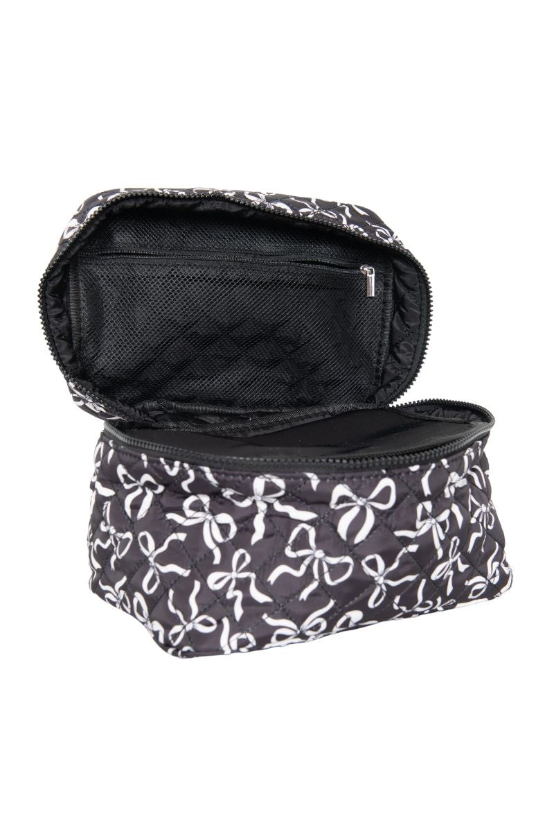 Black & White Coquette Bows All Over Makeup Bag