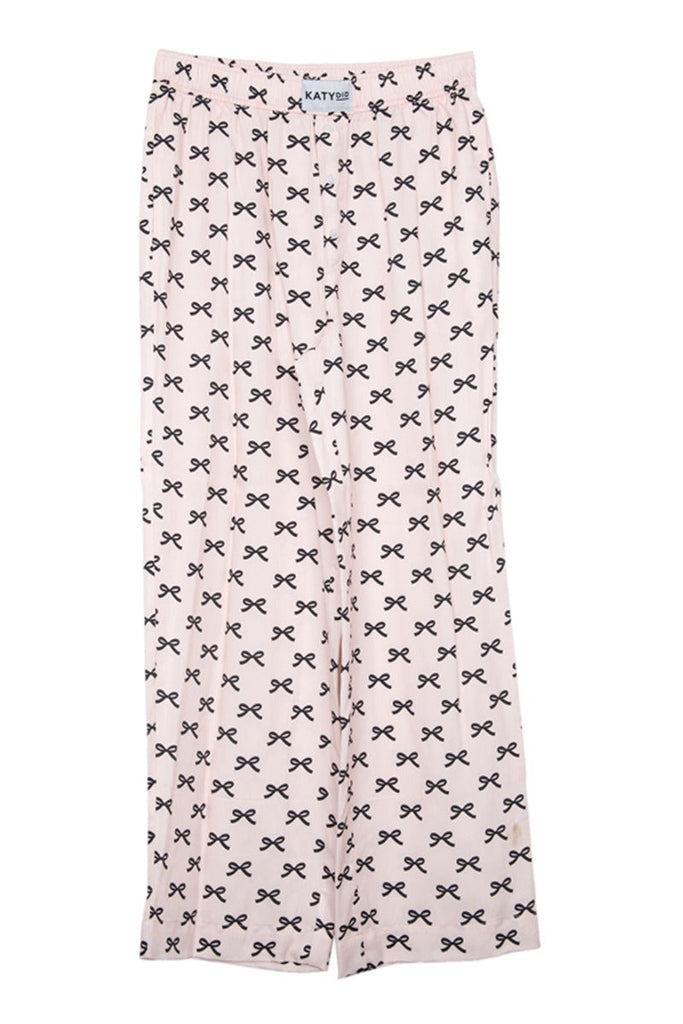 Mini Black Bow Light Pink Soft Boxer Pants