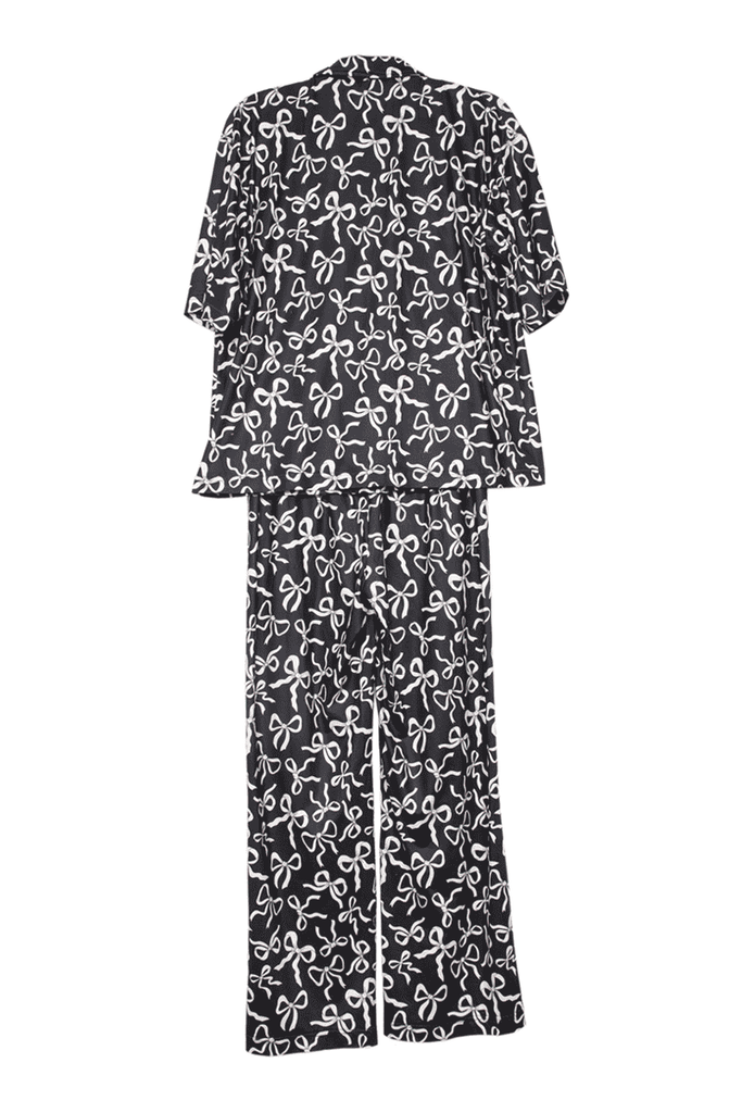 Black Bow Print PJ Pants Set