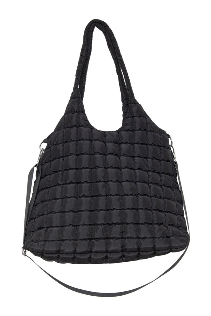 Black Rectangular Puffer Tote Bag