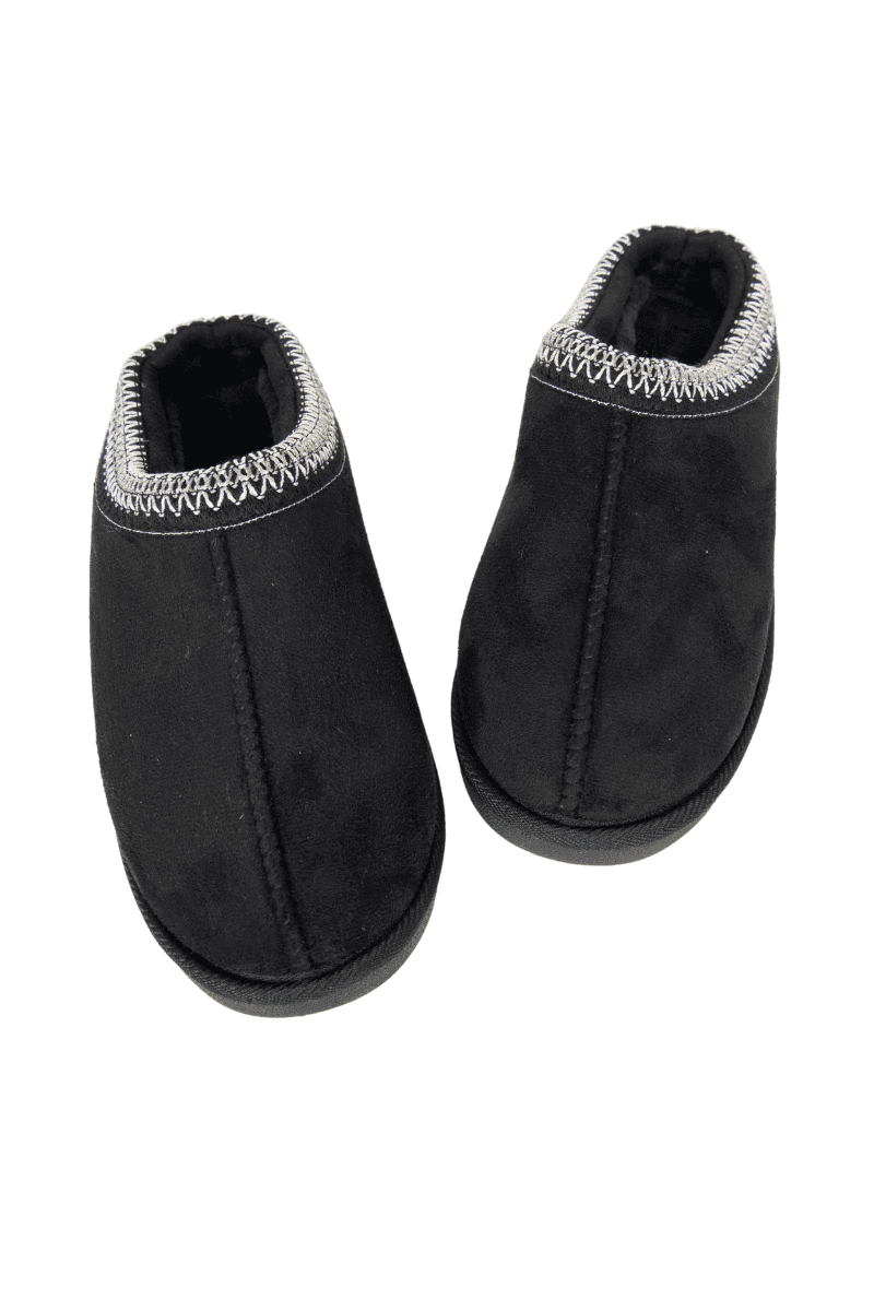 Black Embroidered Women's Slippers