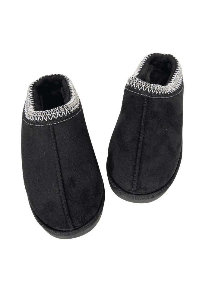 Black Embroidered Women's Slippers