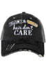 Black and Gold Hair Don't Care Trucker Hats