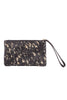 Black/Gold Metallic Hair on Leather Wristlet