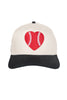 Red Baseball Heart Cap Trucker Vintage