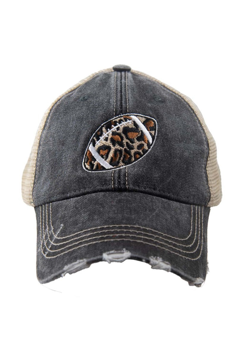 Leopard Print Football Trucker Hat - Katydid.com