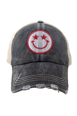 Star Eyed Happy Face Summer Trucker Hat