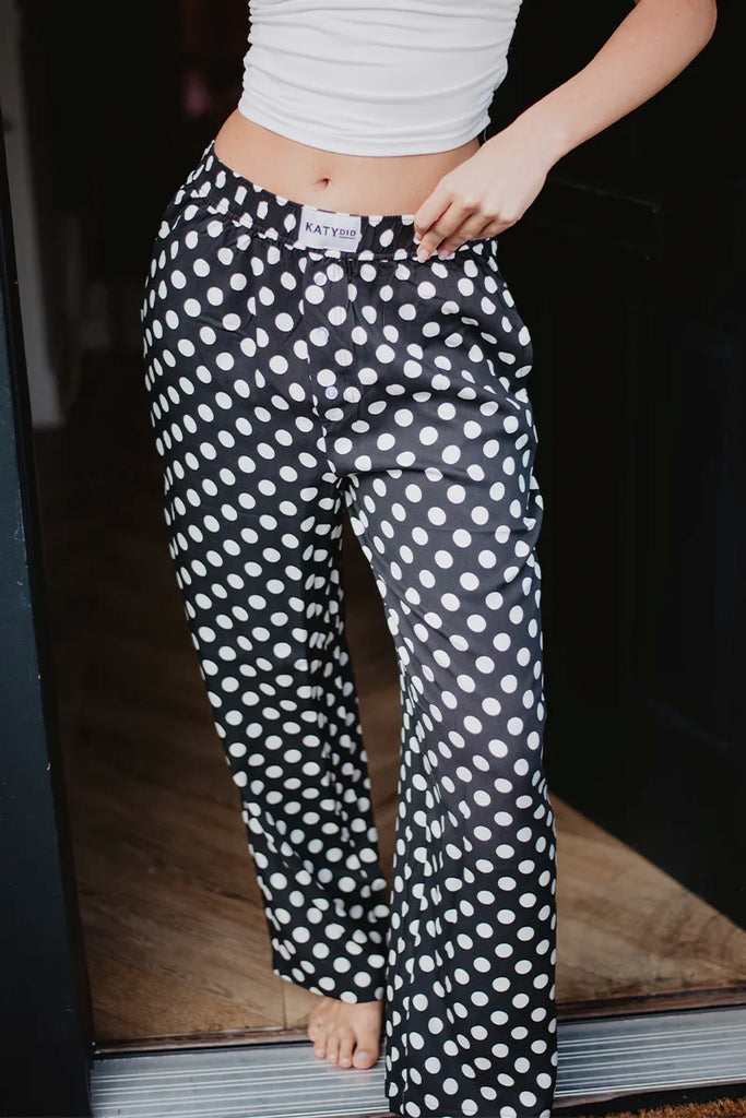 Black & White Polka Dots Boxer Pants