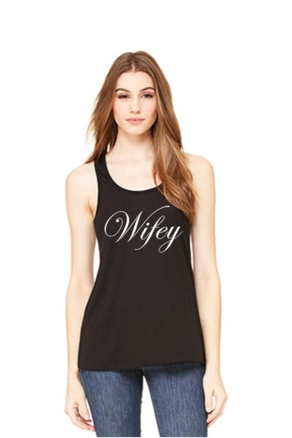 Wifey Graphic Print Tank Top