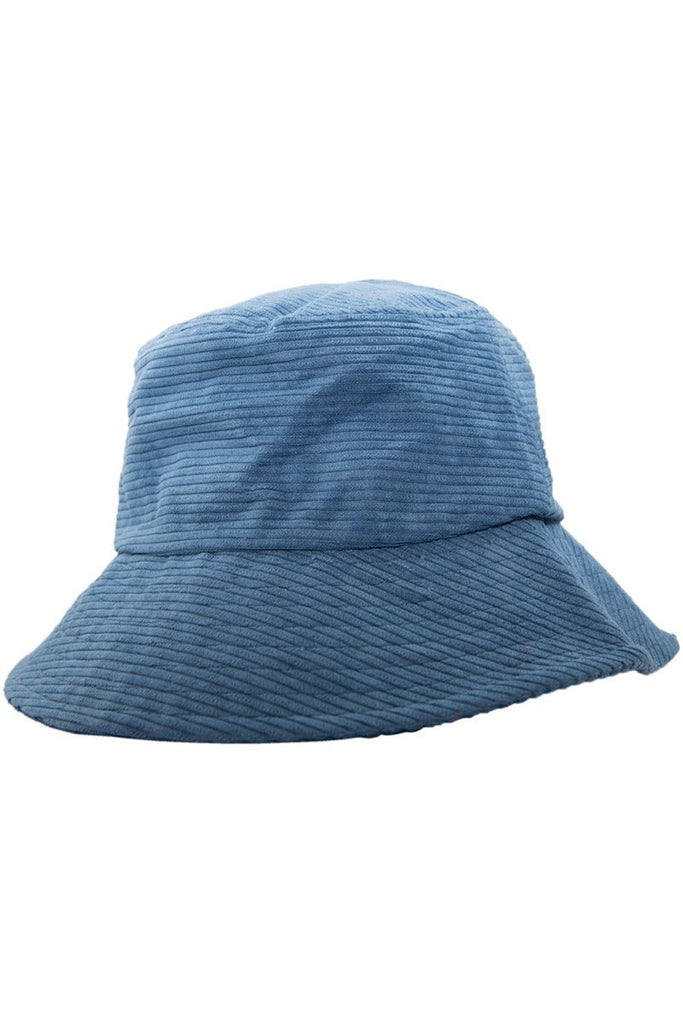 Blue Corduroy Bucket Hat For Women
