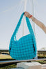 Blue Quilted Women's Tote Bag