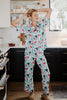 Holiday Champagne, Coupes & Holly Pajama Pants Set