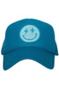 Turquoise Lightning Happy Face Trucker Hat