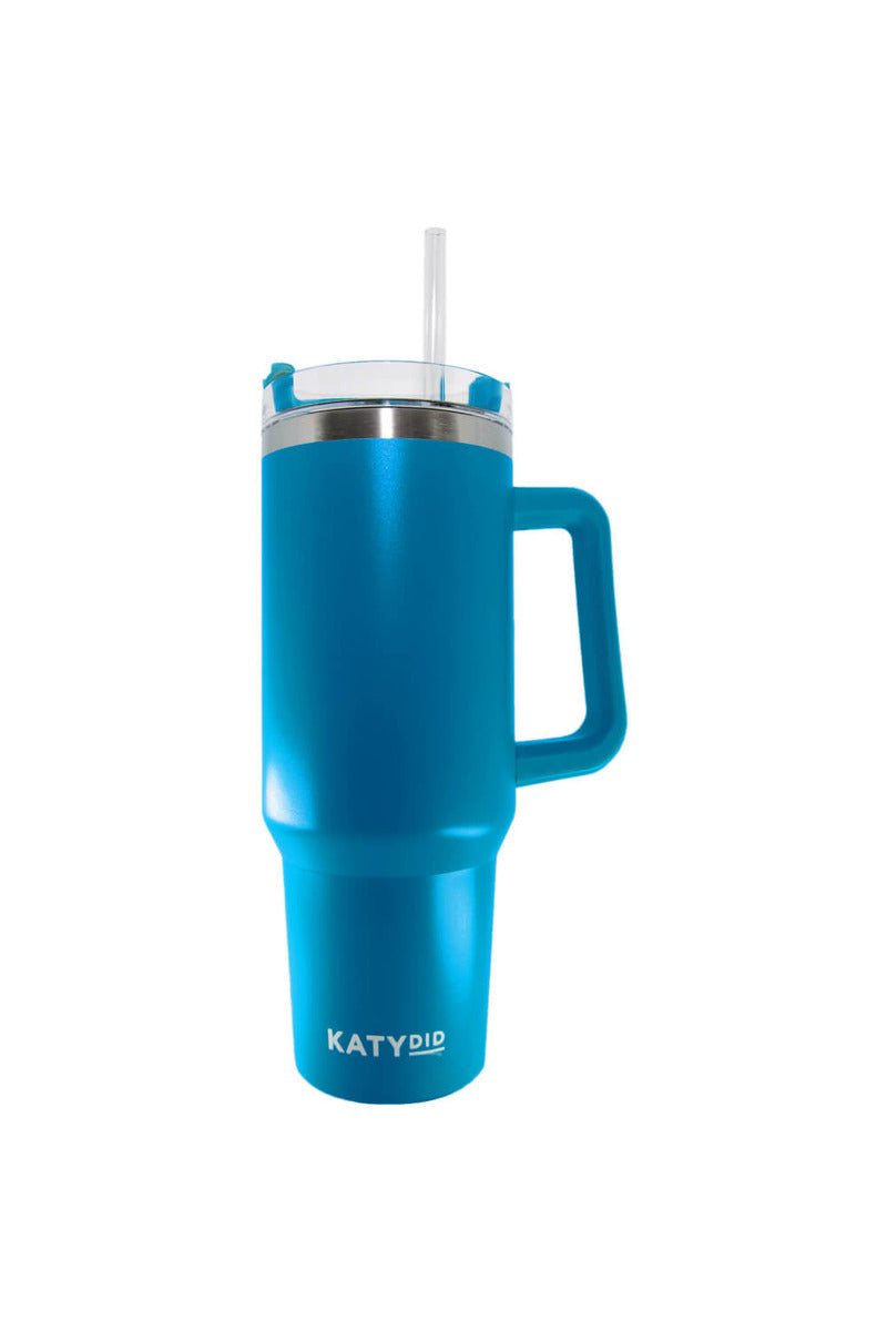 Blue Insulated Tumbler Cup w/ Handle - Katydid.com