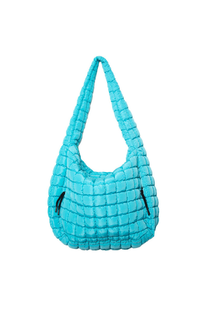 Blue Quilted Women's Tote Bag