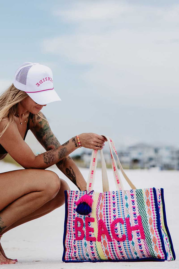 BEACH Tasseled Oversized Tote Bag for Women