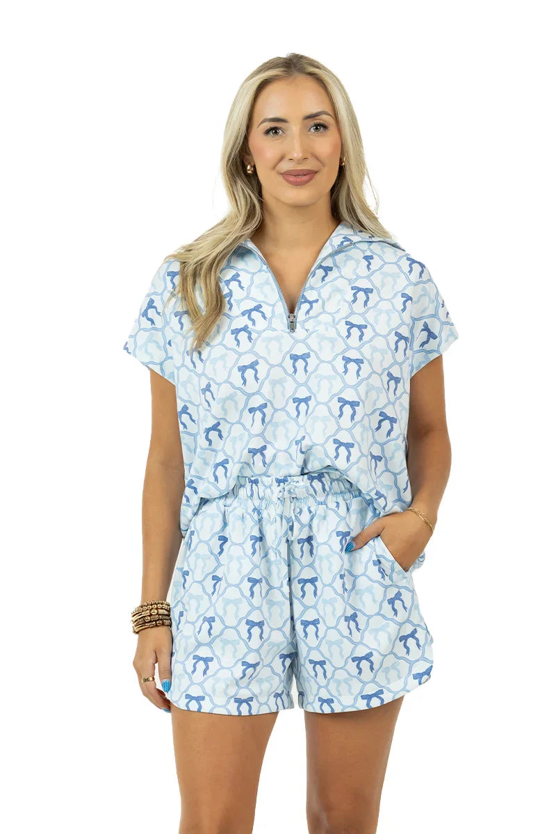 Light Blue Mini Bows Scuba 2 Piece Set - Katydid.com