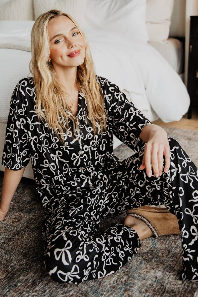 Black Bow PJ Pants Set | Women's Pajama Sets Black Bow PJ Pants Set | Women's Pajama Sets