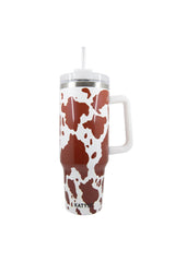 Brown and White Cow 40 Oz Tumbler