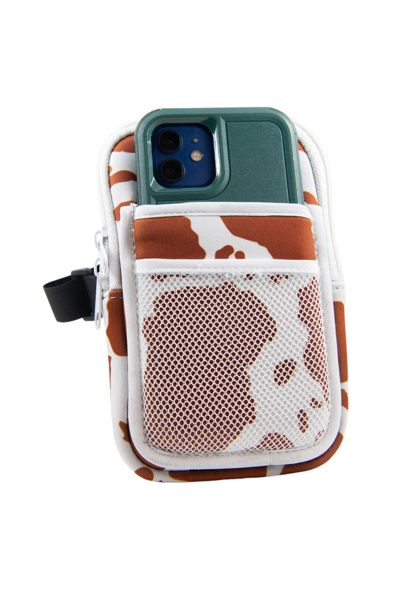 Brown and White Cow Print Tumbler ZIPPER POUCH - Katydid.com