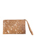 Brown/Gold Metallic Hair on Leather Wristlet