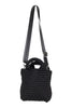 Black Woven Bucket Handbag